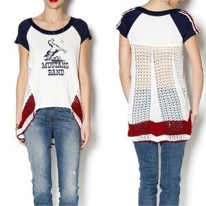 Free People “Mustang Band” Crochet Back High Low Top